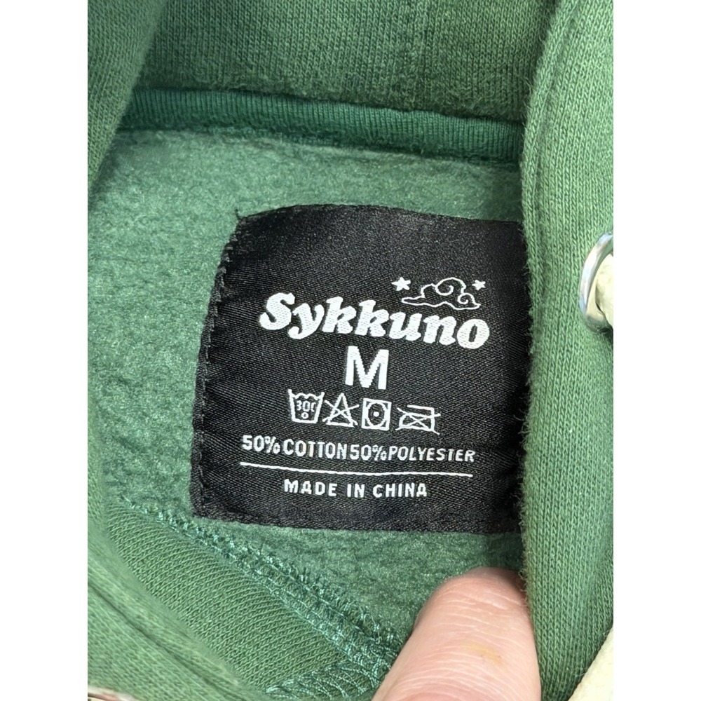 Sykkuno Hoodie Mens M Leaf Green Star Graphic Pullover Sweatshirt Heavyweight - Picture 8 of 12